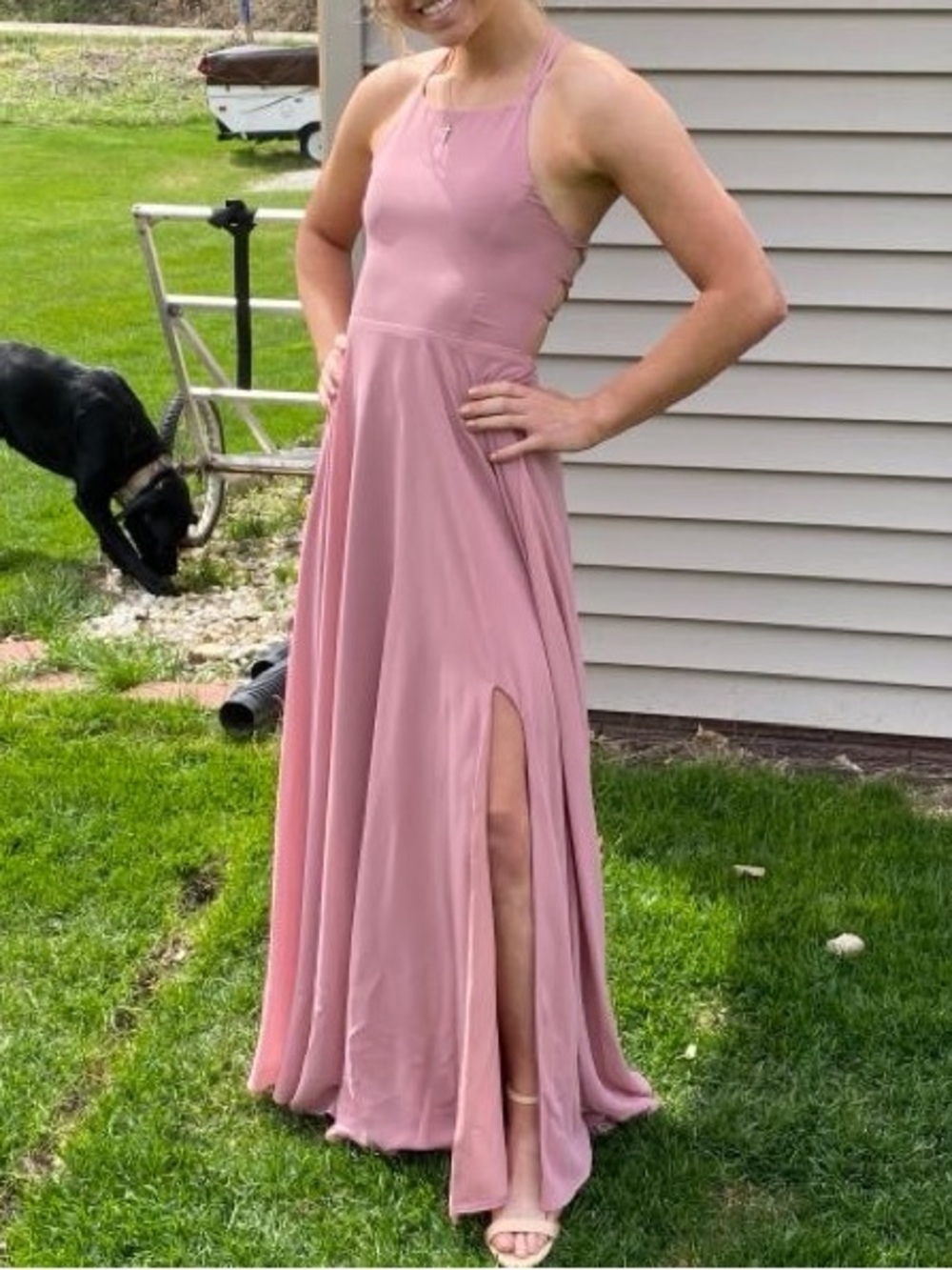 Mauve Dress with Side Slit